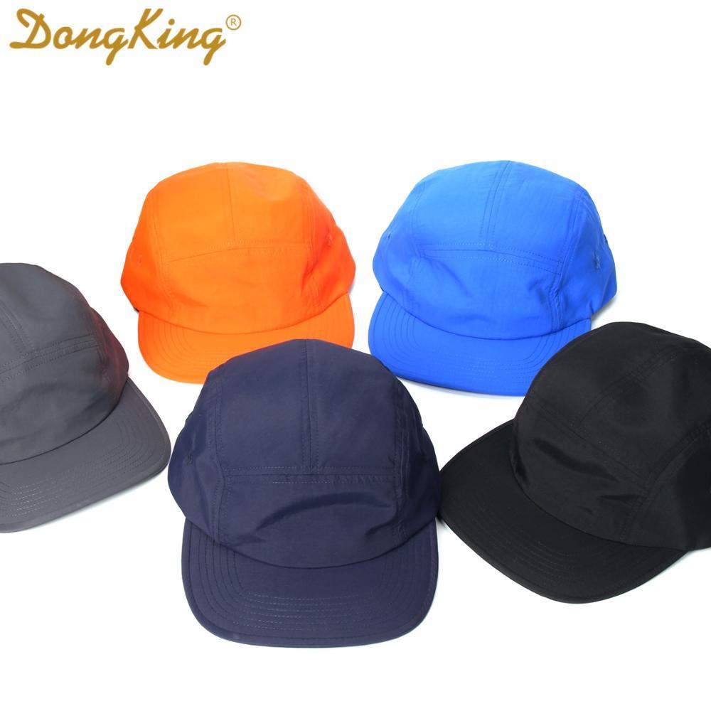 DongKing NEW 5 Panels Classic Baseball Cap Short Brim Baseball Cap Taslon Splash proof Fabric Quick DRY Hat Flat Bill Big Size LJ200922