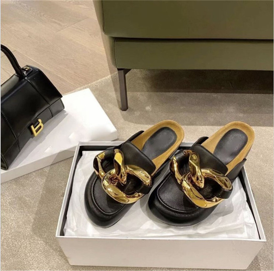 D-2021 Summer Closed Toe Slippers Suede Leather Clogs Sandals For Women Garden Clog Slides Chain Designer Shoes, Black
D-2021 Summer Closed Toe Slippers Suede Leather Clogs Sandals For Women Garden Clog Slides Chain Designer Shoes, Black