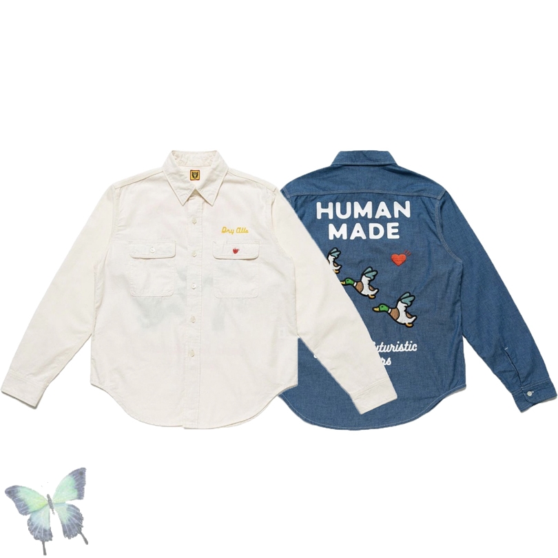 Heavy Fabric Human Made Jackets with Pocket Men Women Embroidery Outerwear Jacket Coat