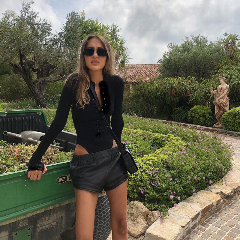 2021cnyishe 2021 fashion casual button rompers women bodysuits winter long sleeve o-neck ribbed skinny jumpsuits streetwear body top, Black;white
2021cnyishe 2021 fashion casual button rompers women bodysuits winter long sleeve o-neck ribbed skinny jumpsuits streetwear body top, Black;white
