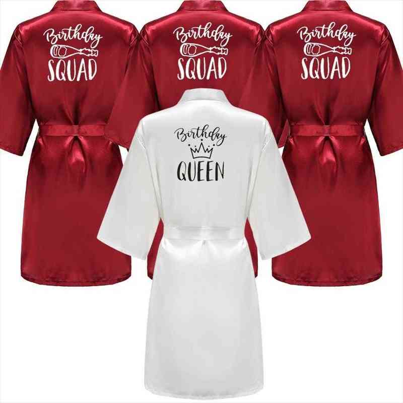 birthday queen amp squad party womens sleepwears robe satin princess girl favor ladies dressing kimono robes, Black;red
birthday queen amp squad party womens sleepwears robe satin princess girl favor ladies dressing kimono robes, Black;red