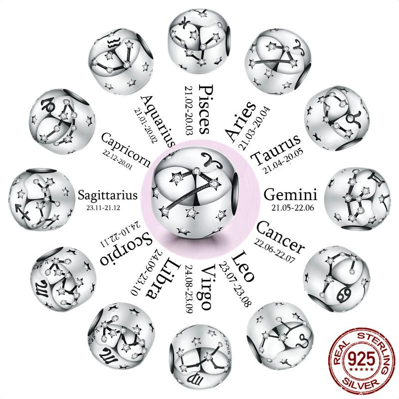 Other Pandach Genuine 925 Sterling Silver 12 Constellation Zodiac Round Beads Fit Original Bracelet Charms Jewelry CMC1218
Other Pandach Genuine 925 Sterling Silver 12 Constellation Zodiac Round Beads Fit Original Bracelet Charms Jewelry CMC1218