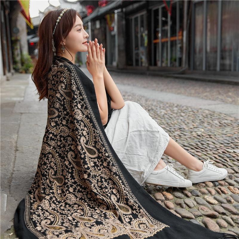 Scarves Shawls Women Autumn Scarf Artificial Cashmere Wrap Pashmina Embroidery Flower Muslim Hijab Muffler Tassels Echarpes
Scarves Shawls Women Autumn Scarf Artificial Cashmere Wrap Pashmina Embroidery Flower Muslim Hijab Muffler Tassels Echarpes