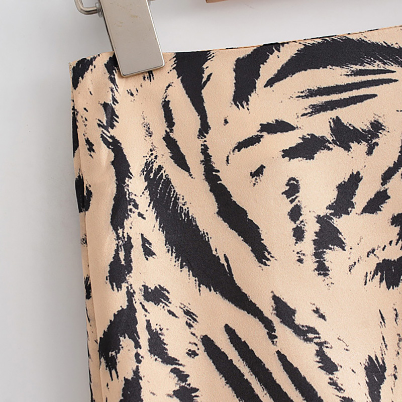 Fashion Animal Print Midi Skirt Women A Line Vintage Party s High Waist Casual Beach Bottoms Jupe Femme 210515