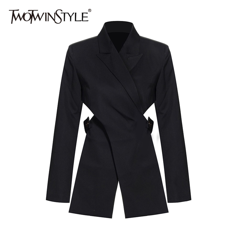 Casual Patchwork Women Blazer Notched Long Sleeve High Waist Waistless Irregular Suits Female Fashion Clothing 210524, Black
Casual Patchwork Women Blazer Notched Long Sleeve High Waist Waistless Irregular Suits Female Fashion Clothing 210524, Black