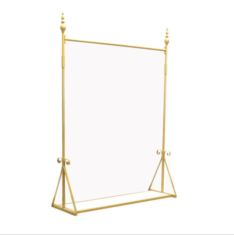 Clothing rack Commercial Furniture simple men's and women's store cloth display racks window gold iron floor clothes shelf can be customized