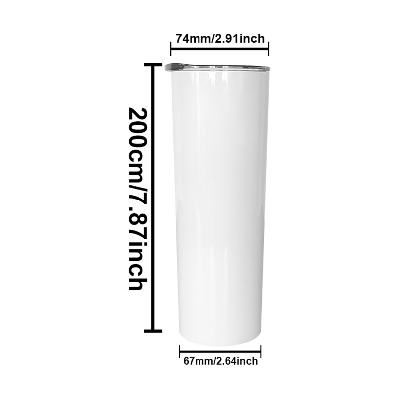 20oz sublimation Mug straight tumblers blanks white Stainless Steel Vacuum Insulated Tapered Slim DIY 20 oz Cup Car Coffee Mugs