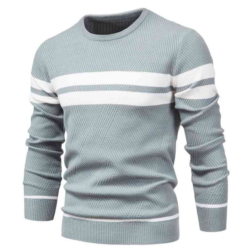 Autumn Pullover Men's Sweater O-neck Patchwork Long Sleeve Warm Slim Sweaters Men Casual Fashion Sweater Men Clothing 210818