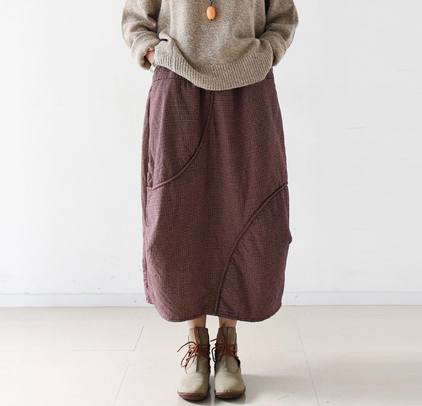 Skirts 2021 Fashion Long Mid-calf A-line For Women Elastic Waist Autumn And Winter Cotton Linen Plaid, Burgundy
Skirts 2021 Fashion Long Mid-calf A-line For Women Elastic Waist Autumn And Winter Cotton Linen Plaid, Burgundy
