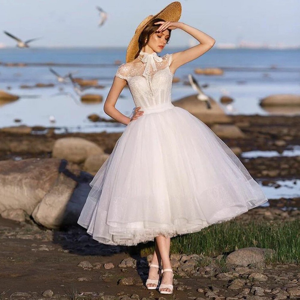 Vintage Ball Gown Prom Dresses White Tulle Lace Appliques Evening Gowns Saudi Arabic Formal Party Dress Arabic Dubai Vestidos De Fiesta robe soiree 20
