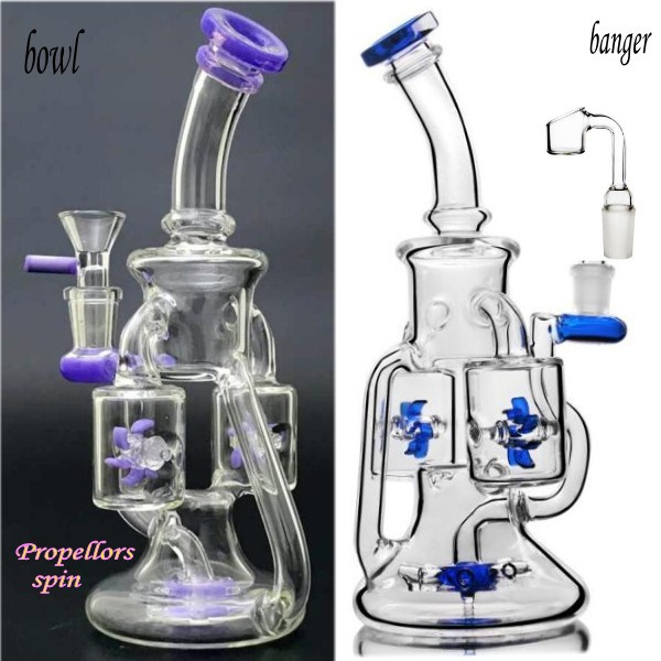 Purple Green Double Recycler Bong Hookahs Propeller Spinning Percolator Water Pipes Bubbler Recycler Oil Rigs smoking with 14mm joint
Purple Green Double Recycler Bong Hookahs Propeller Spinning Percolator Water Pipes Bubbler Recycler Oil Rigs smoking with 14mm joint