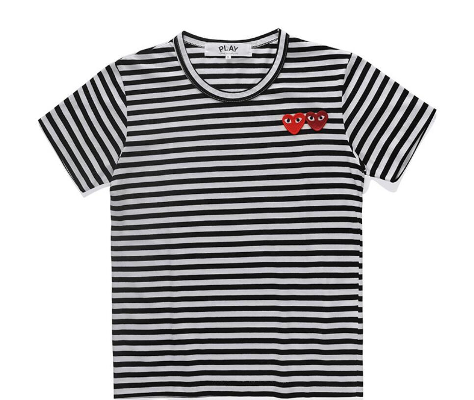 Japanese fashion T-shirt peach heart men's and women's round neck pure cotton double heart stripe short sleeve bottoming shirt for lovers, W3
Japanese fashion T-shirt peach heart men's and women's round neck pure cotton double heart stripe short sleeve bottoming shirt for lovers, W3