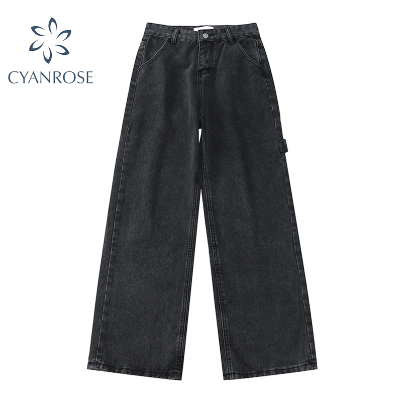 Womens High Waist Jeans Casual Loose Wide Leg Cargo Pants Streetwear Vintage Straight Denim Pants Spring 2021 Female Jeans, Grey
Womens High Waist Jeans Casual Loose Wide Leg Cargo Pants Streetwear Vintage Straight Denim Pants Spring 2021 Female Jeans, Grey