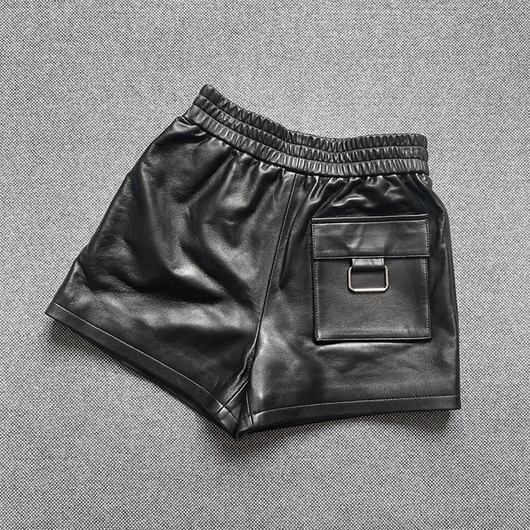 Factory Arrival 2021 Real Sheepskin Leather Shorts,women Casual Genuine Shorts Women's