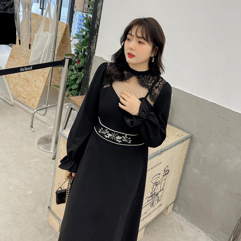 Casual Dresses Women's Spring Round Neck Hollow Embroidered Lace Dress Plus Size Calf Length Wear 100kg Can, Black;gray
Casual Dresses Women's Spring Round Neck Hollow Embroidered Lace Dress Plus Size Calf Length Wear 100kg Can, Black;gray