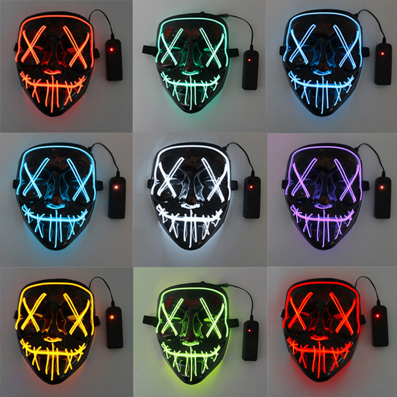 Horror LED Luminous Glowing Halloween Party Mask Neon EL Hallowmas Masque Masquerade Cosplay Masks Dark Funny Supplies ZXFTL0642
Horror LED Luminous Glowing Halloween Party Mask Neon EL Hallowmas Masque Masquerade Cosplay Masks Dark Funny Supplies ZXFTL0642