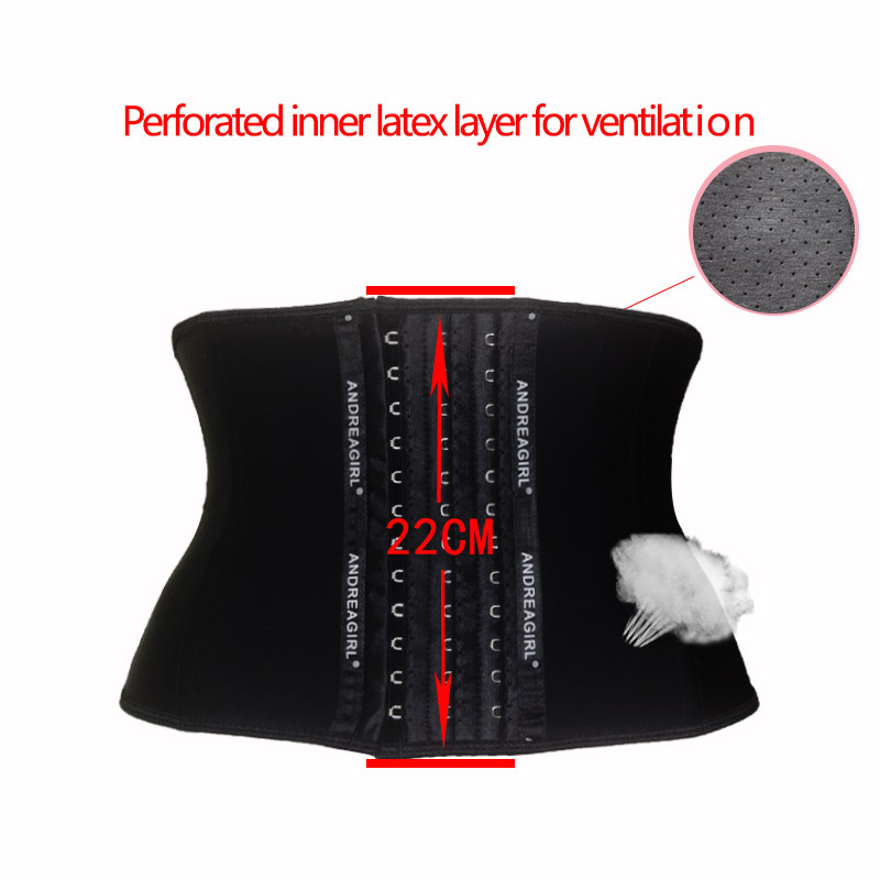 22cm Short Latex Waist Trainer Corset 9 Steel Bone Workout Waist Cincher Women Slim Body Shaper Girdles Corsets 9052