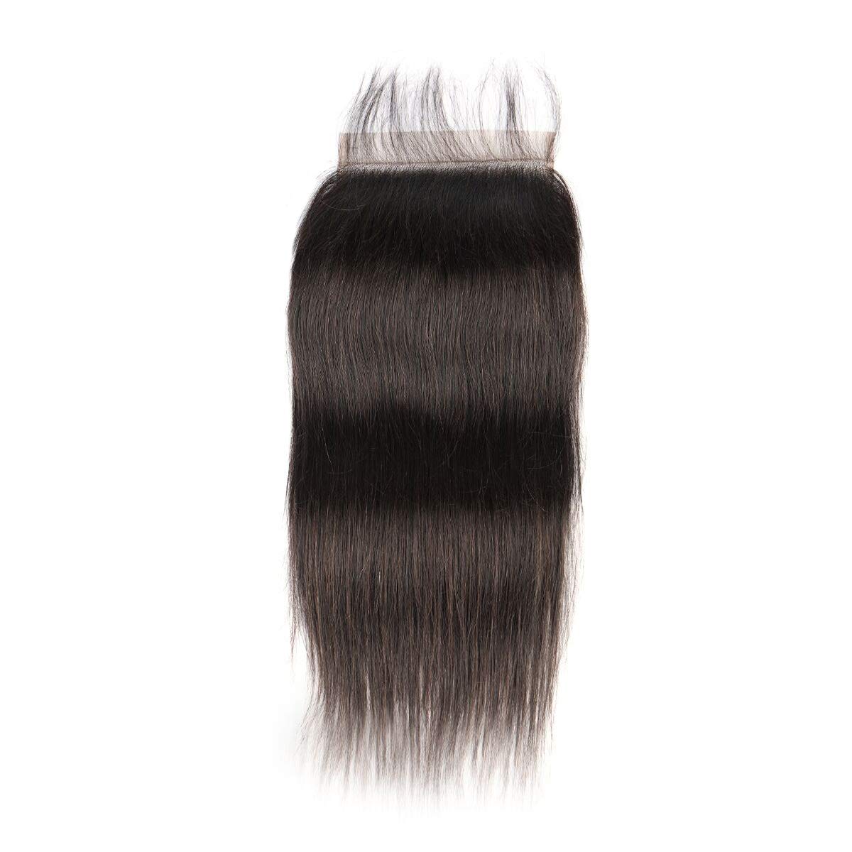 Free shipping 6x6 Transparent Lace Closure Brazilian Straight Human Pre Plucked With Baby Hair