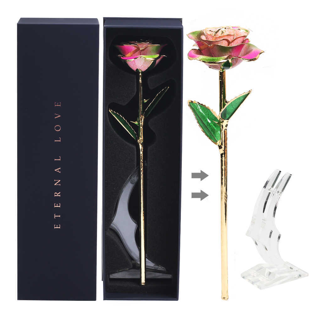 24k Gold Artificial Flowers Dipped Eternal Rose with Box Valentine Day Wedding Christmas Decor for Home New Year's Gift for Girl Q0812, Red
24k Gold Artificial Flowers Dipped Eternal Rose with Box Valentine Day Wedding Christmas Decor for Home New Year's Gift for Girl Q0812, Red
