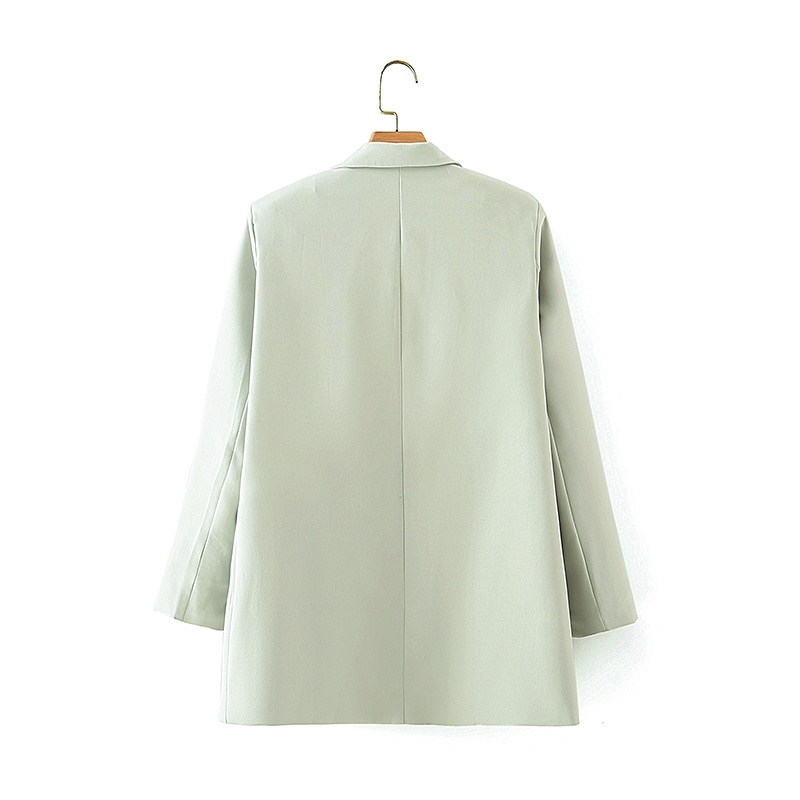 elegant women full sleeve blazer office ladies solid green jackets casual female single button suits girls chic sets 210430