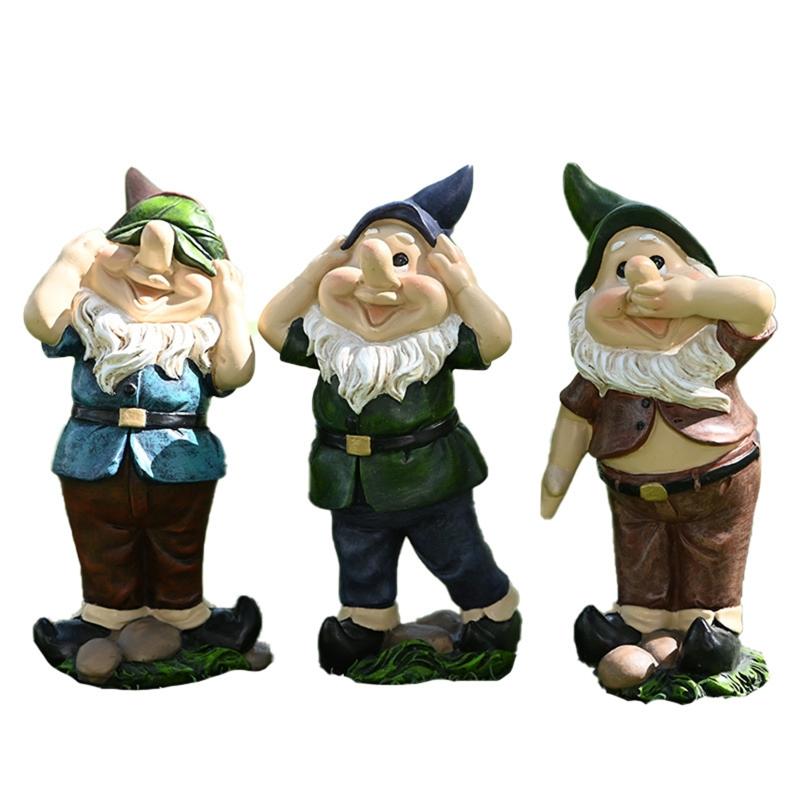 Decorative Objects & Figurines Fairy Garden - Miniature See Hear Speak No Evil Gnomes Home