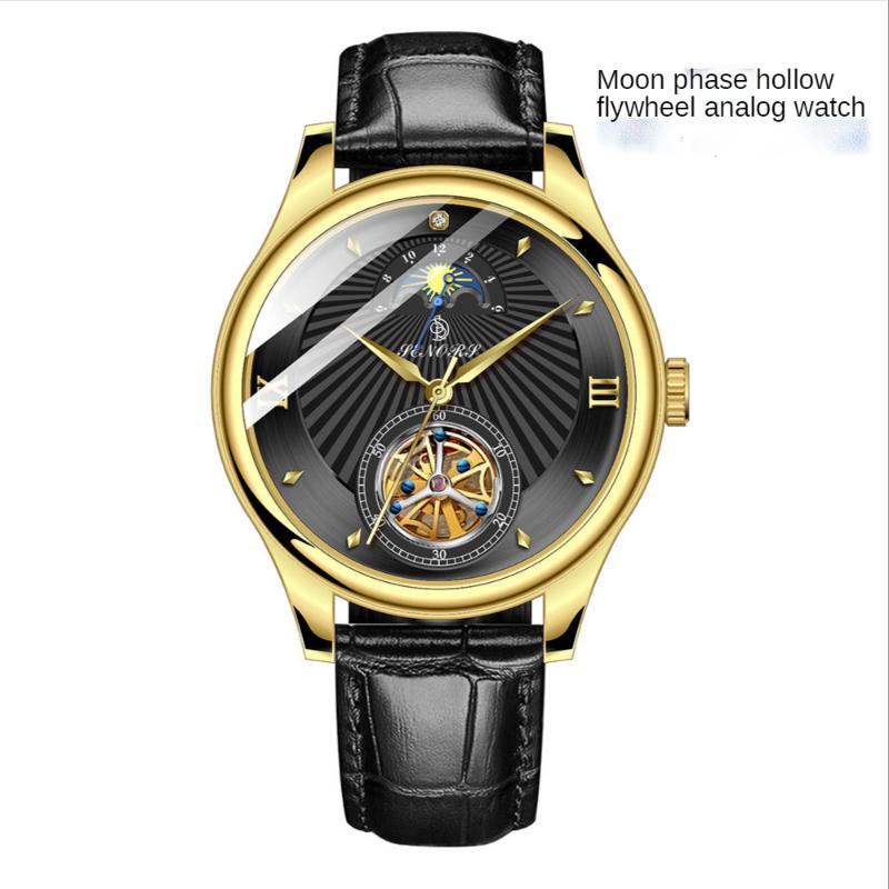 Wristwatches Ultra-thin Business Watch Tourbillon Luminous Stars Waterproof Automatic Mechanical Men's, Gold
Wristwatches Ultra-thin Business Watch Tourbillon Luminous Stars Waterproof Automatic Mechanical Men's, Gold