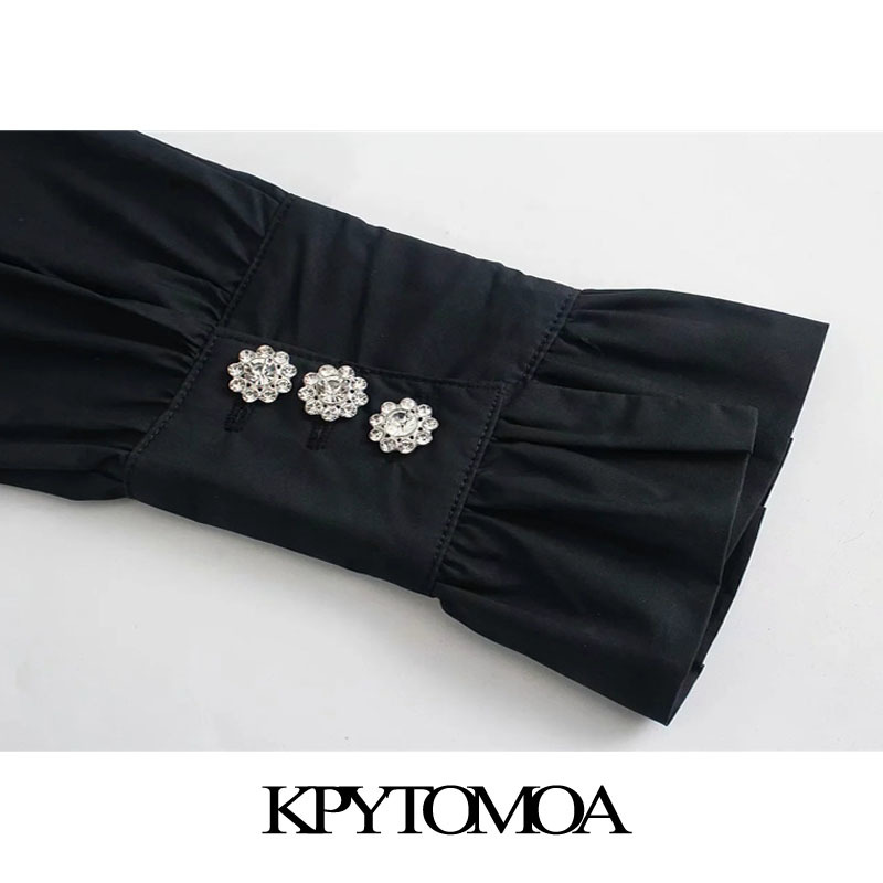 Women Fashion With Bow Tie Patchwork Denim Cropped Blouses Long Sleeve Button-up Female Shirts Chic Tops 210420