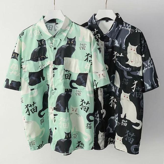 Men's Casual Shirts Summer High Quality Mens Hawaiian Shirt 3D Animal Black Cat Printed Short Lapel Sleeve Big Size Hawaii Men Beach Floral, Whitet01
Men's Casual Shirts Summer High Quality Mens Hawaiian Shirt 3D Animal Black Cat Printed Short Lapel Sleeve Big Size Hawaii Men Beach Floral, Whitet01