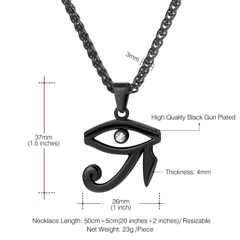 Pendant Necklaces Kpop Eye Of Horus Necklace Egyptian Spiritual Jewelry Stainless Steel Gold/Black Color Ra For Men P3318