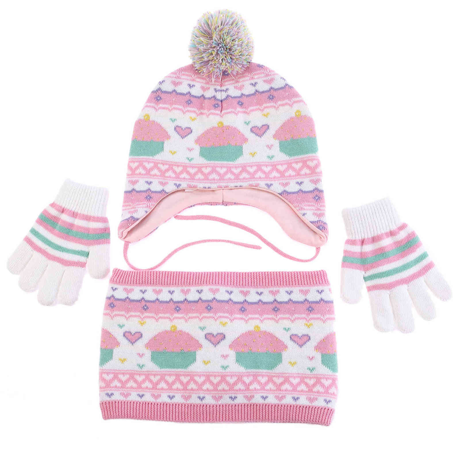 3pcs Kids Winter Beanie Hat Scarf Gloves Set for Girls Warm Knited Earflap Fleece Cap
3pcs Kids Winter Beanie Hat Scarf Gloves Set for Girls Warm Knited Earflap Fleece Cap