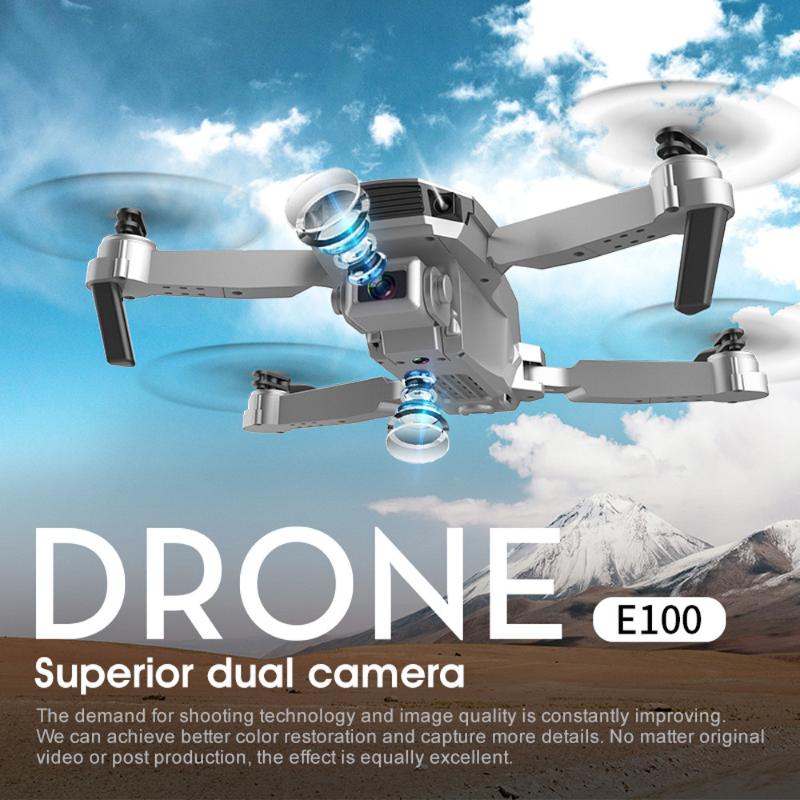 Drones E100 FPV Drone 4K HD Dual Camera With WiFi Foldable RC Quadcopter Professional Dron