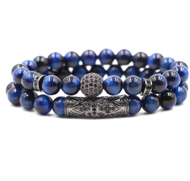 pc/set Natural tiger eye pearl beads bracelet set, jewelry for men and women, elastic material Wrist Strap accessories Gift GC203