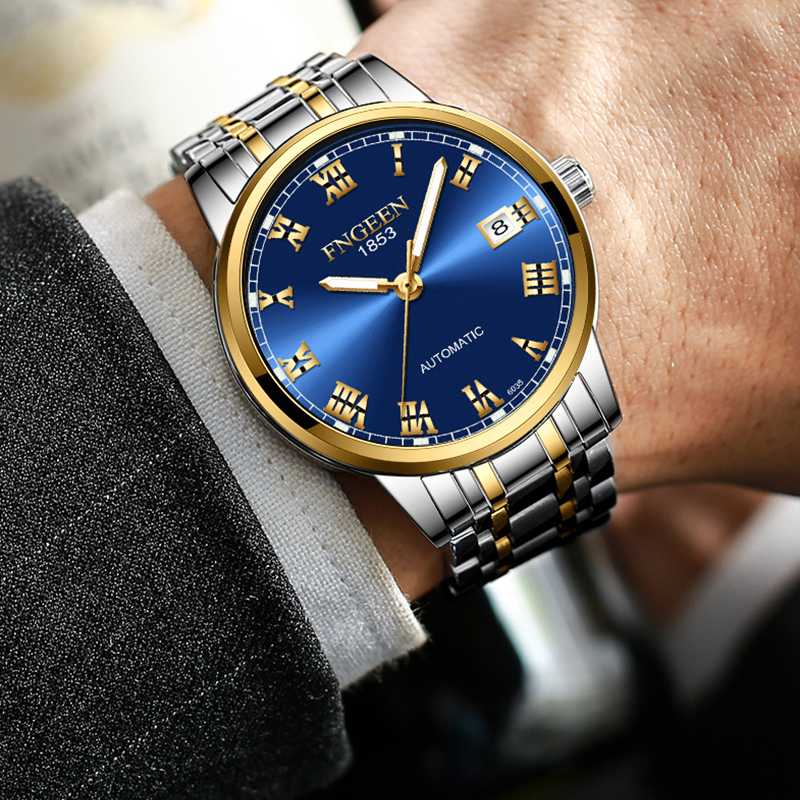 Wristwatches FNGEEN Male Wrist Watches Fashion Men's Mechanical Clocks Date Week Display Luminous Clock Relogio Masculino, Leather black
Wristwatches FNGEEN Male Wrist Watches Fashion Men's Mechanical Clocks Date Week Display Luminous Clock Relogio Masculino, Leather black