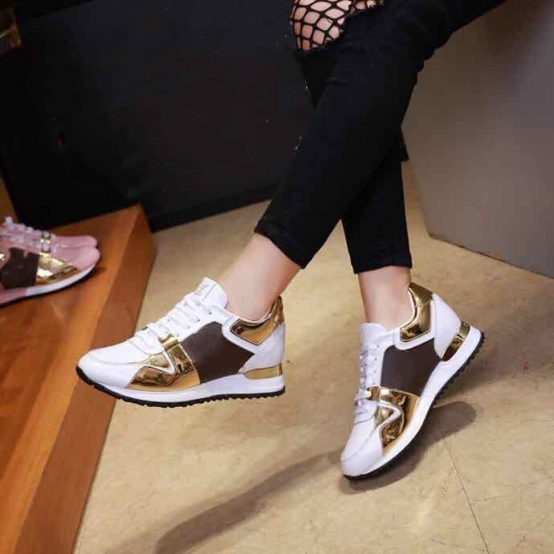 Fashion girls' casual sports shoes senior elopement shoes running shoes, Golden