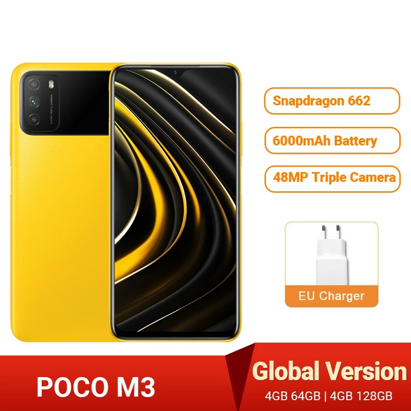 Global Version Xiaomi POCO M3 Cellphone Snapdragon 662 6000mAh Large Battery 128GB Android Smartphone 6.53" Display 48MP Camera
Global Version Xiaomi POCO M3 Cellphone Snapdragon 662 6000mAh Large Battery 128GB Android Smartphone 6.53" Display 48MP Camera