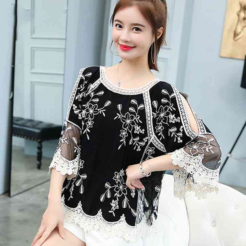 blusas mujer de moda shirts women flare sleeve embroidery white blouse tops s and blouses 4506 50 210506