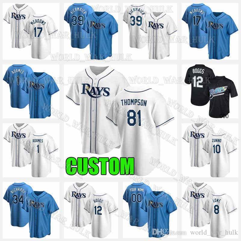 Custom Rays Richards Tampa 2021 Bay Jersey Kevin Kiermaier Wade Boggs Wendle Daniel Robertson Diaz Meadows Snell Lowe Morton baseball, Blue;black
Custom Rays Richards Tampa 2021 Bay Jersey Kevin Kiermaier Wade Boggs Wendle Daniel Robertson Diaz Meadows Snell Lowe Morton baseball, Blue;black