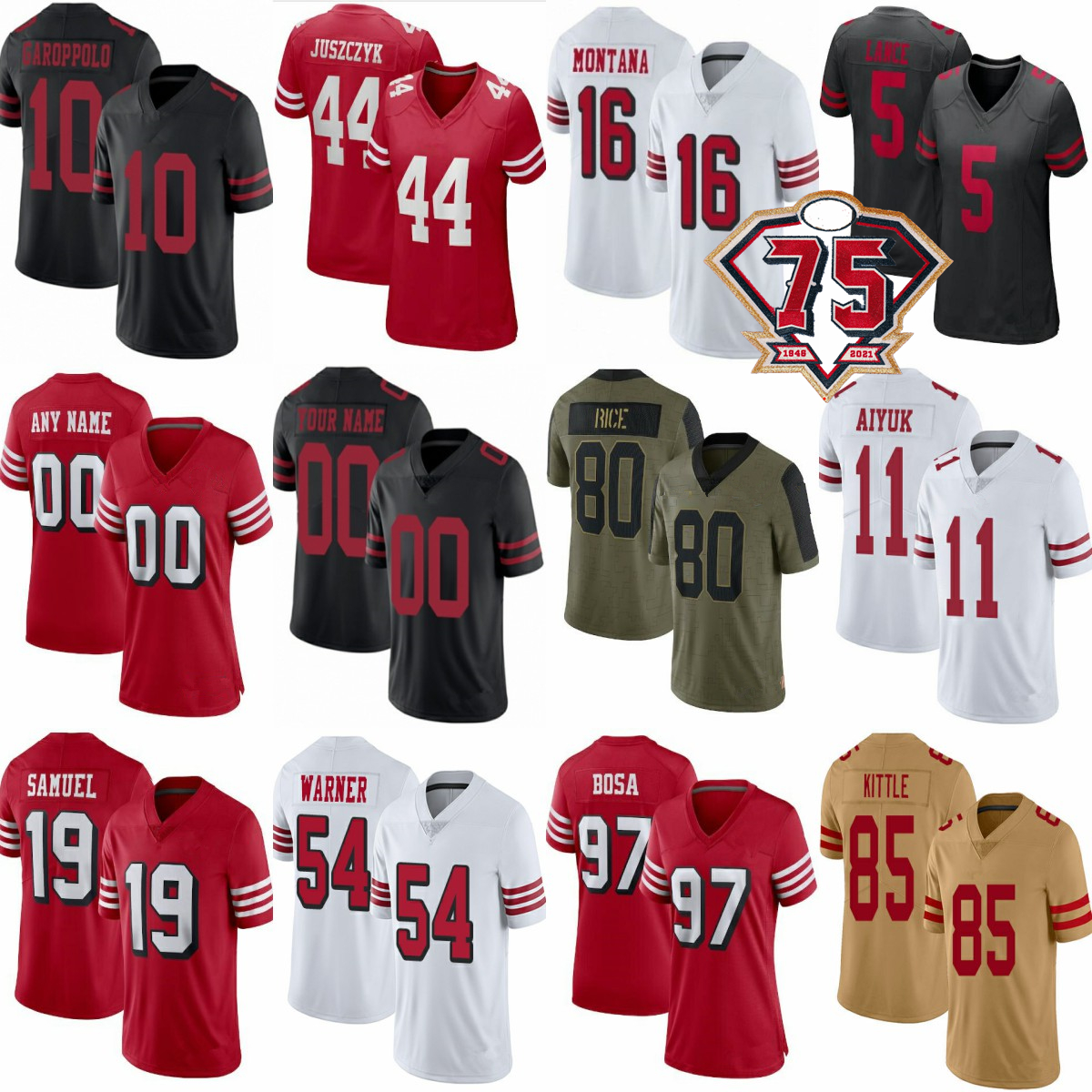 97 Nick Bosa 5 Trey Lance San 85 George Kittle Custom Football Francisco Deebo Samuel Jerseys Fred Warner Jerry Rice Joe Montana Trent Williams Elijah Mitchell Aiyuk, Mens
97 Nick Bosa 5 Trey Lance San 85 George Kittle Custom Football Francisco Deebo Samuel Jerseys Fred Warner Jerry Rice Joe Montana Trent Williams Elijah Mitchell Aiyuk, Mens