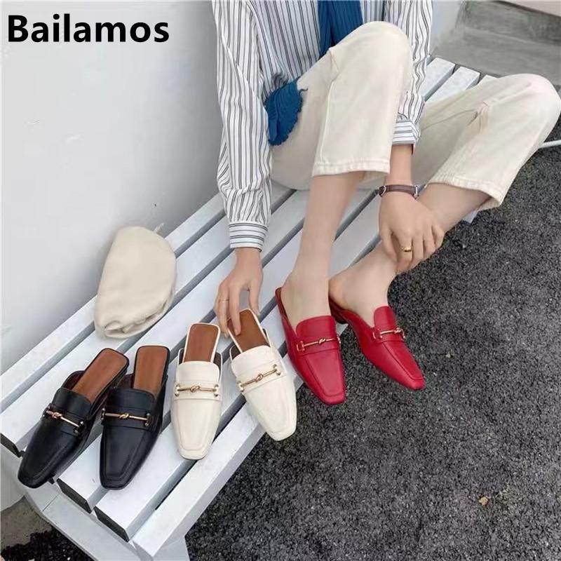 Bailamos Women Flat Slippers Buckle Female Casual Mules Shoe Woman Spring Concise Slides Slip On Loafers, Black
Bailamos Women Flat Slippers Buckle Female Casual Mules Shoe Woman Spring Concise Slides Slip On Loafers, Black
