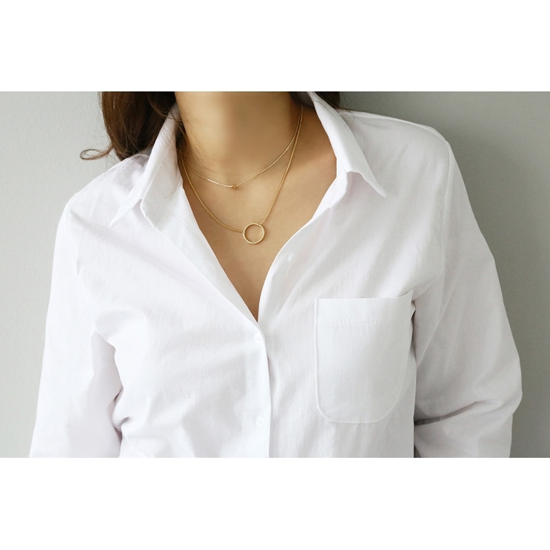 Spring One Pocket Women White Shirt Feminine Blouse Top Long Sleeve Casual Turn-down Collar OL Style Women Loose Blouses 210419
