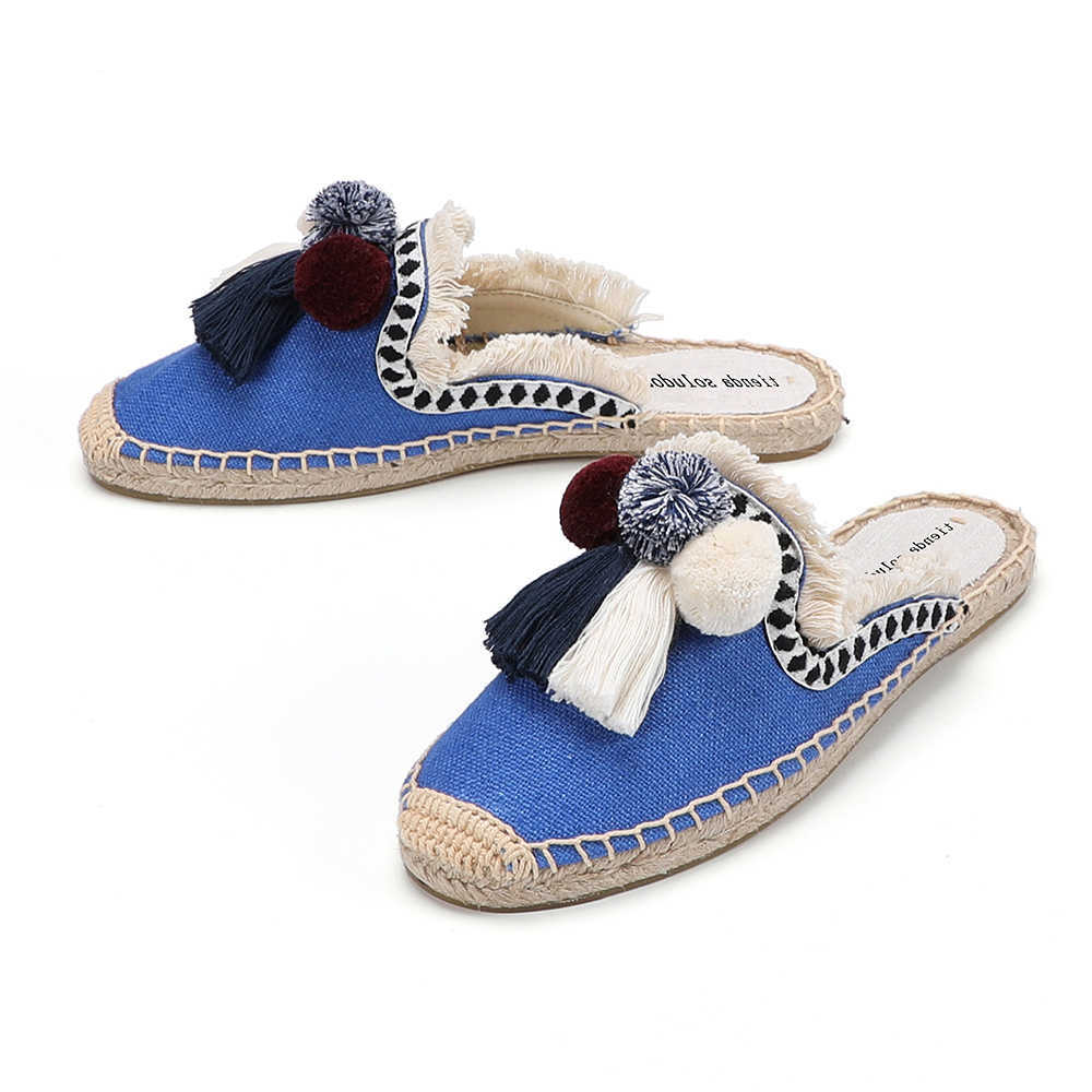 Limited Canvas Rubber Spring/autumn Mules Unicornio Terlik Tienda Soludos Espadrilles For Flat Sandals 210903