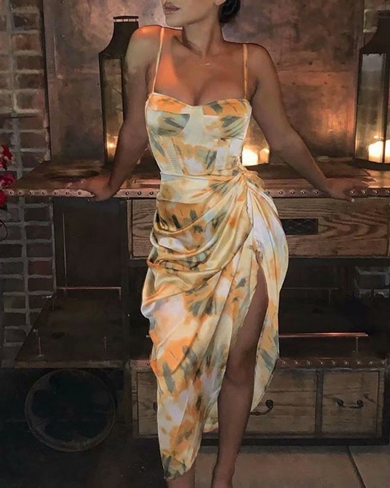 Casual Dresses Women Spring Summer Dress 2021 Fashion Elegant Floral Print Ruched Bodycon Evening Party Sexy Irregular Spaghetti S, Blue
Casual Dresses Women Spring Summer Dress 2021 Fashion Elegant Floral Print Ruched Bodycon Evening Party Sexy Irregular Spaghetti S, Blue