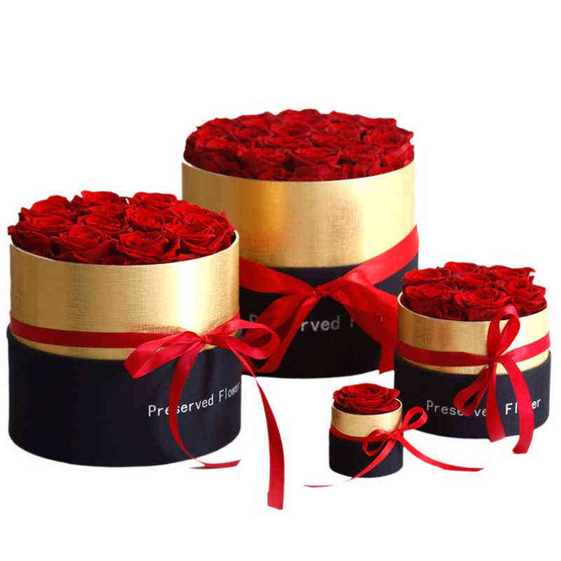 Eternal Rose in Box Preserved Real Rose Flowers With Box Set The Best Mother's Day Gift Romantic Valentines Day Y1216