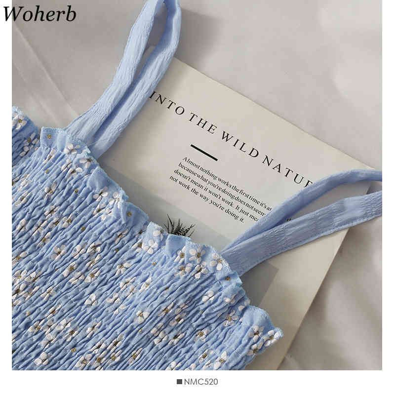 Women Floral Printing Vintage Dress Summer Sexy Spaghetti Strap Mesh Dresses Woman Cute Kawaii Robe Korean Chic 210519