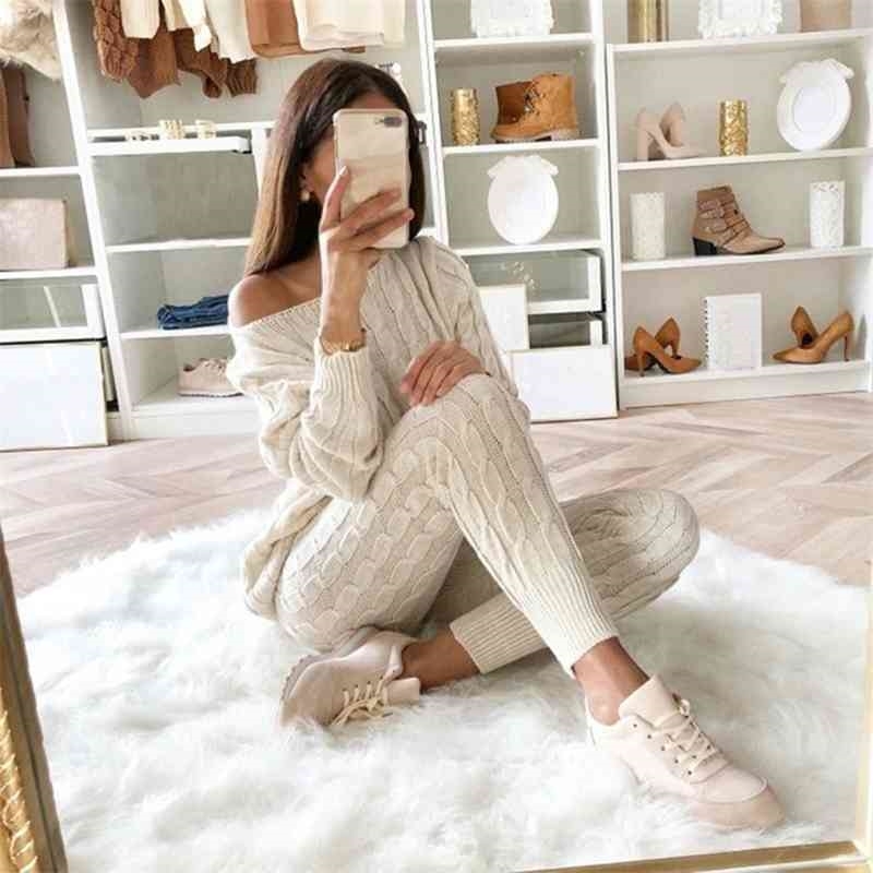 women sweater Knitted 2 Piece Set Long Sleeve Crop Tops And Long Pants Sexy Autumn Winter Sweater Two Piece Set Outfits T200821, Khaki
women sweater Knitted 2 Piece Set Long Sleeve Crop Tops And Long Pants Sexy Autumn Winter Sweater Two Piece Set Outfits T200821, Khaki