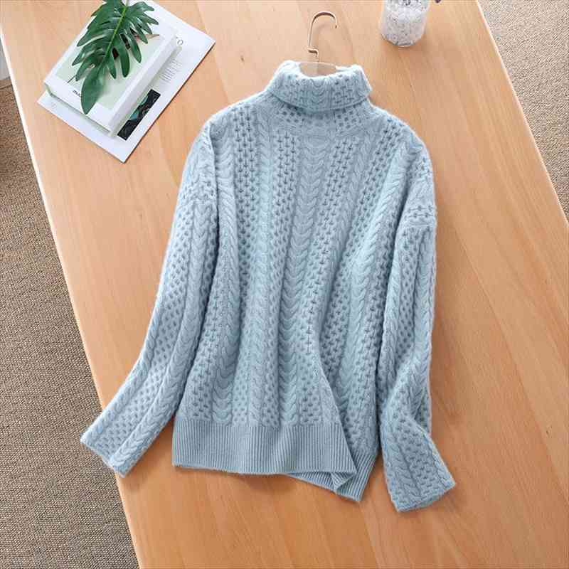 sweater women loose wild turtleneck pullover fashion twisted knit bottoming shirt female, White;black 
sweater women loose wild turtleneck pullover fashion twisted knit bottoming shirt female, White;black