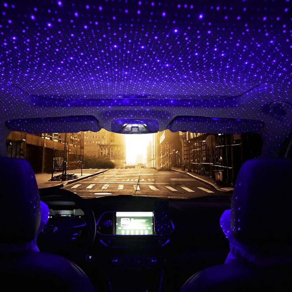 Mini LED Car Roof Star Night Lights Projector Sarry Auto Interior Atmosphere Ambient Galaxy Lamp Decoration Light USB Plug
