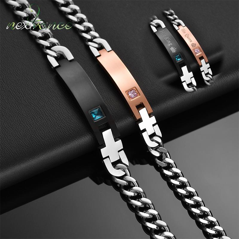 Nextvance 1PC Stainless Steel Custom Engraved Black Rose Gold Name Date Couple Bracelet Queen King Bar Charm Bracelets For Lover Link, Chain
Nextvance 1PC Stainless Steel Custom Engraved Black Rose Gold Name Date Couple Bracelet Queen King Bar Charm Bracelets For Lover Link, Chain