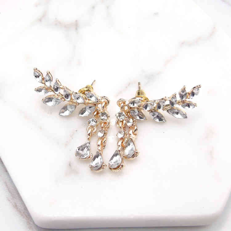 Charms Ear Stud Clip Rings Japan and South Korea Daisy Flower Back Hanging Horse Eye Branches Snow