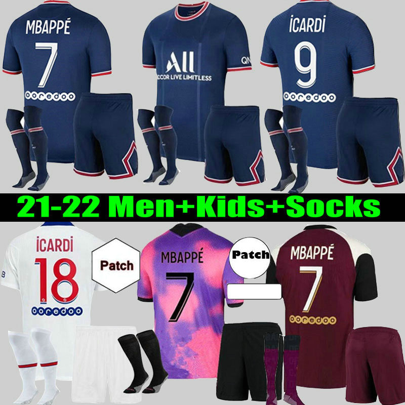 Men+kids Maillots de football kit 20 21 22 MBAPPE soccer jerseyS 2021 2022 DI MARIA KEAN Third jersey VERRATTI ICARDI Fourth shirt, Away + patch
Men+kids Maillots de football kit 20 21 22 MBAPPE soccer jerseyS 2021 2022 DI MARIA KEAN Third jersey VERRATTI ICARDI Fourth shirt, Away + patch